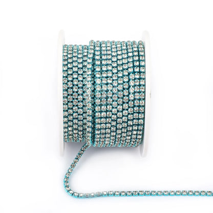 SS6 SS8 SS12 Sewing Red Glass Rhinestone Chain Trim Strass Cup Chain Crystal Ribbon Banding For Clothes DIY Crafts