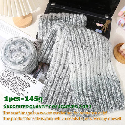 145g couple scarf yarn color dot bean gradient long dyeing hand woven men's and women's fashionable scarf hat yarn ball