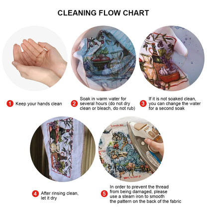 Scenery Printed Cross Stitch Kit 40x40cm DIY 11CT Embroidery Craft Set Decor