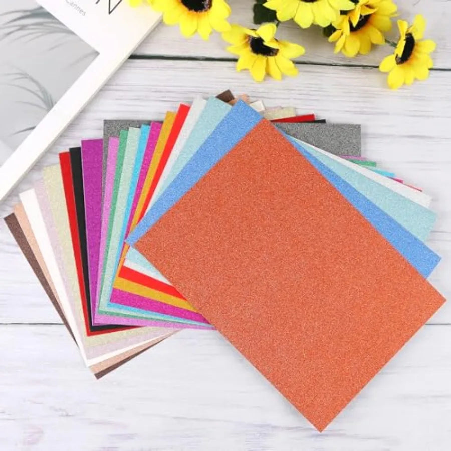 20 Sheets Glitter Cardstock Paper 10 Colors