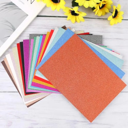 20 Sheets Glitter Cardstock Paper 10 Colors